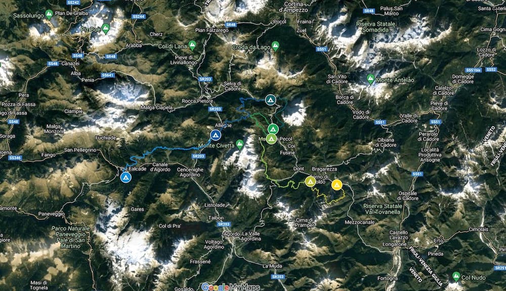 Dolomiti Hike&Camp Map